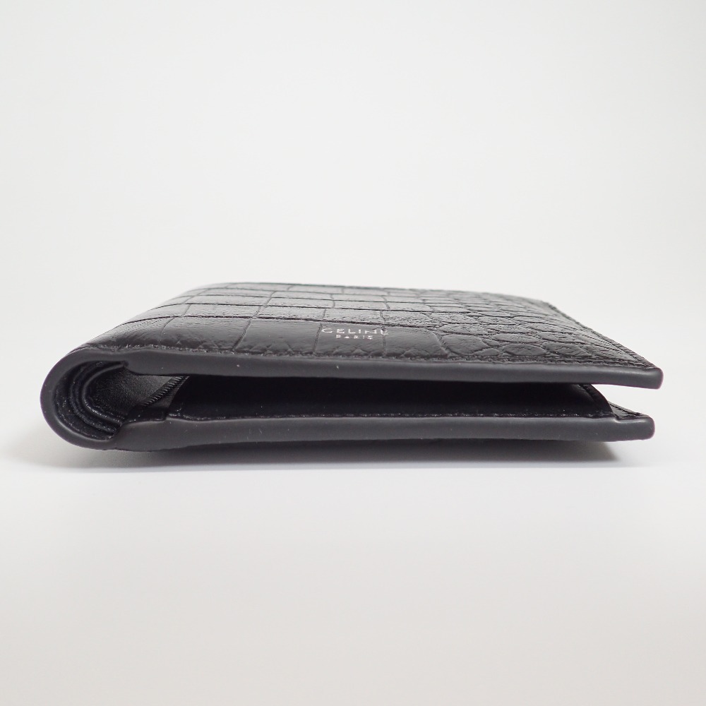 CELINE セリーヌ バイフォールド 型押しレザー 二つ折り財布（小銭入れあり） ブラック メンズ_画像4