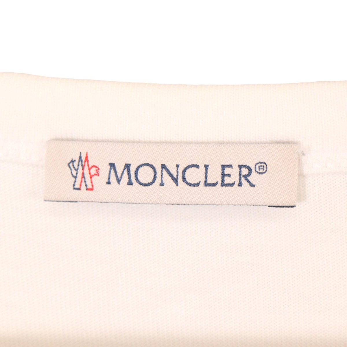 MONCLER モンクレール 国内正規 19年 半袖 ホワイト マウンテン プリントTシャツ ホワイト XL トップス コットン メンズ 中古_画像6