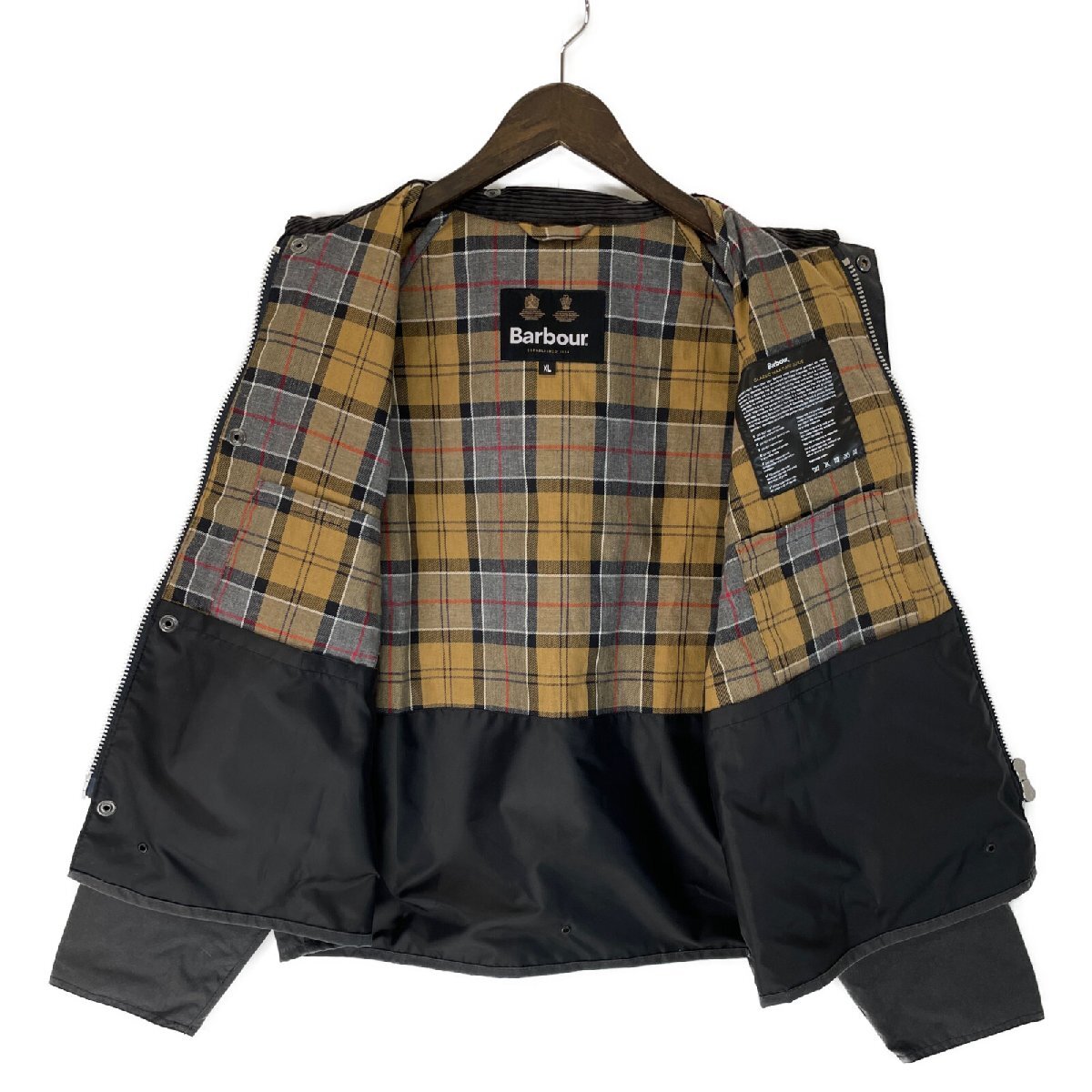 Barbour バブアー 23年製 チャコール SPEY BLYTH オイルドジャケット チャコール XL ジャケット コットン メンズ 中古_画像8