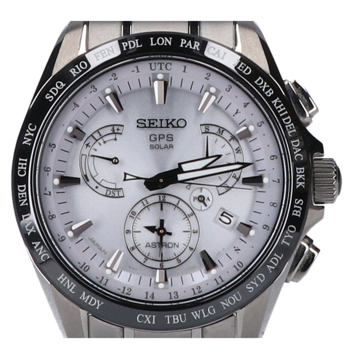 美品 SEIKO セイコー SBXB047 8X53 ASTRON アストロン デュアルタイム ソーラーGPS衛星電波 腕時計 シルバー_画像2