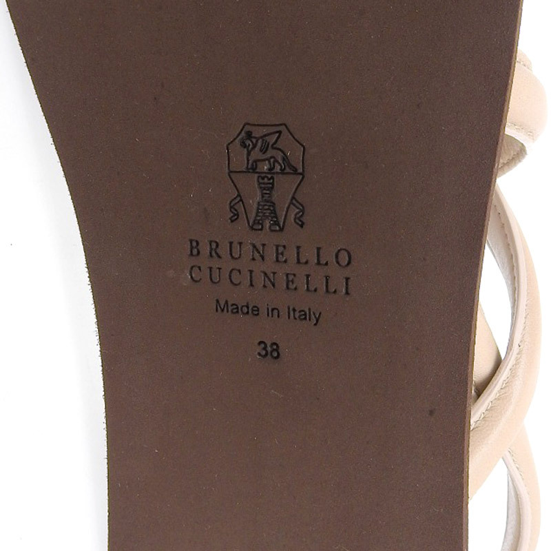 新品同様 BRUNELLO CUCINELLI ブルネロクチネリ ストラップ サンダル パンプス レディース ベージュ 38 MZOPG2224_画像7