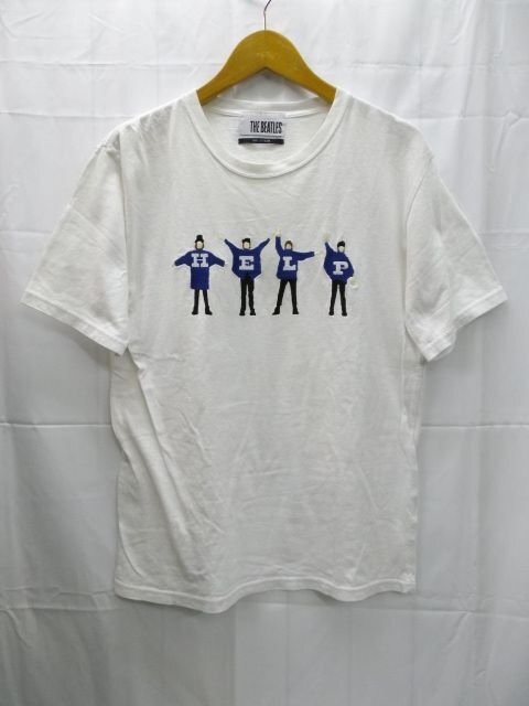 ★SHIPS JET BLUE THE BEATLES◎シップズ/ビートルズ/刺繍Tシャツ/ホワイト/白/Mサイズ_画像1