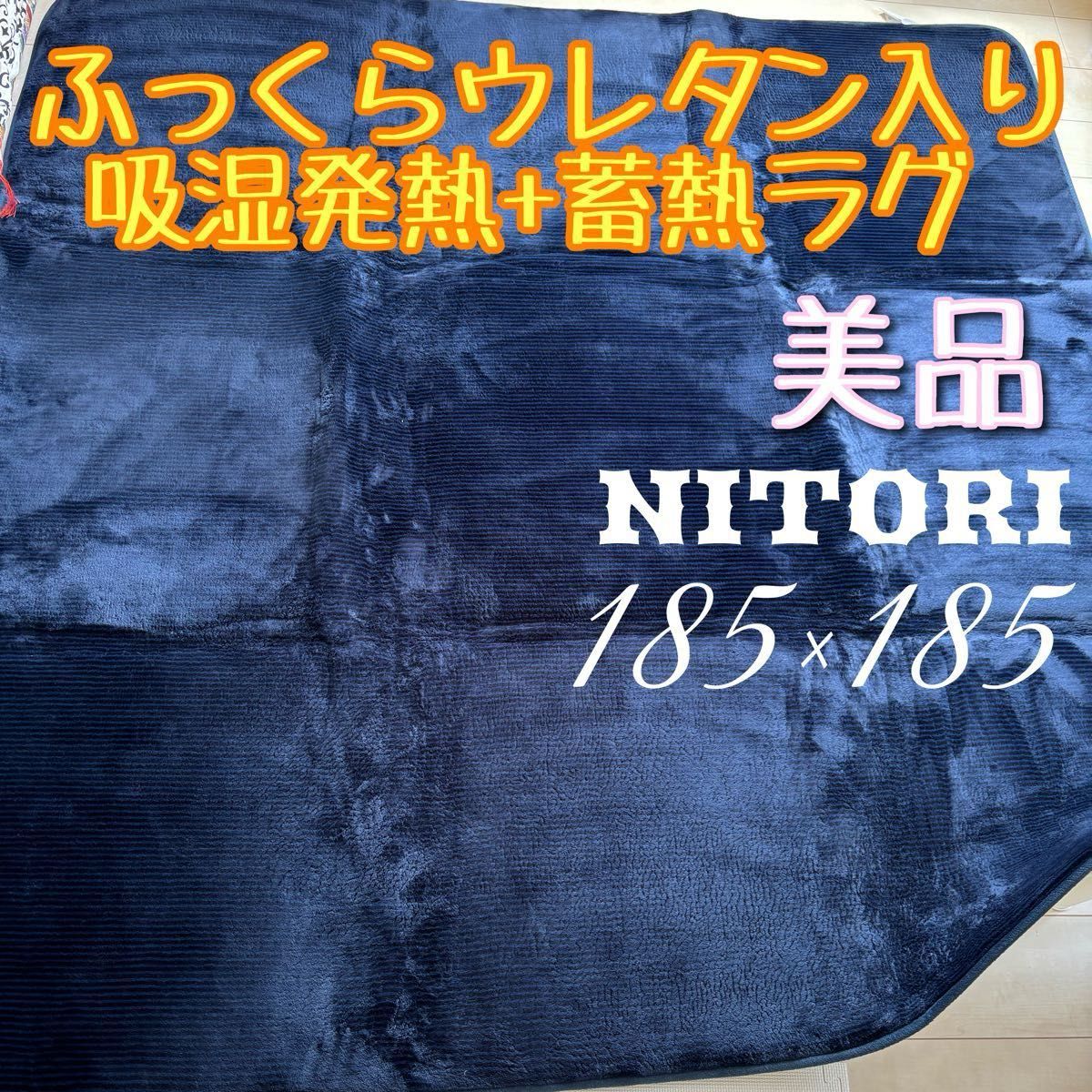 NITORI ニトリ 手触り抜群 ふっくらウレタン入り 吸湿発熱+蓄熱ラグ 185cm×185cm