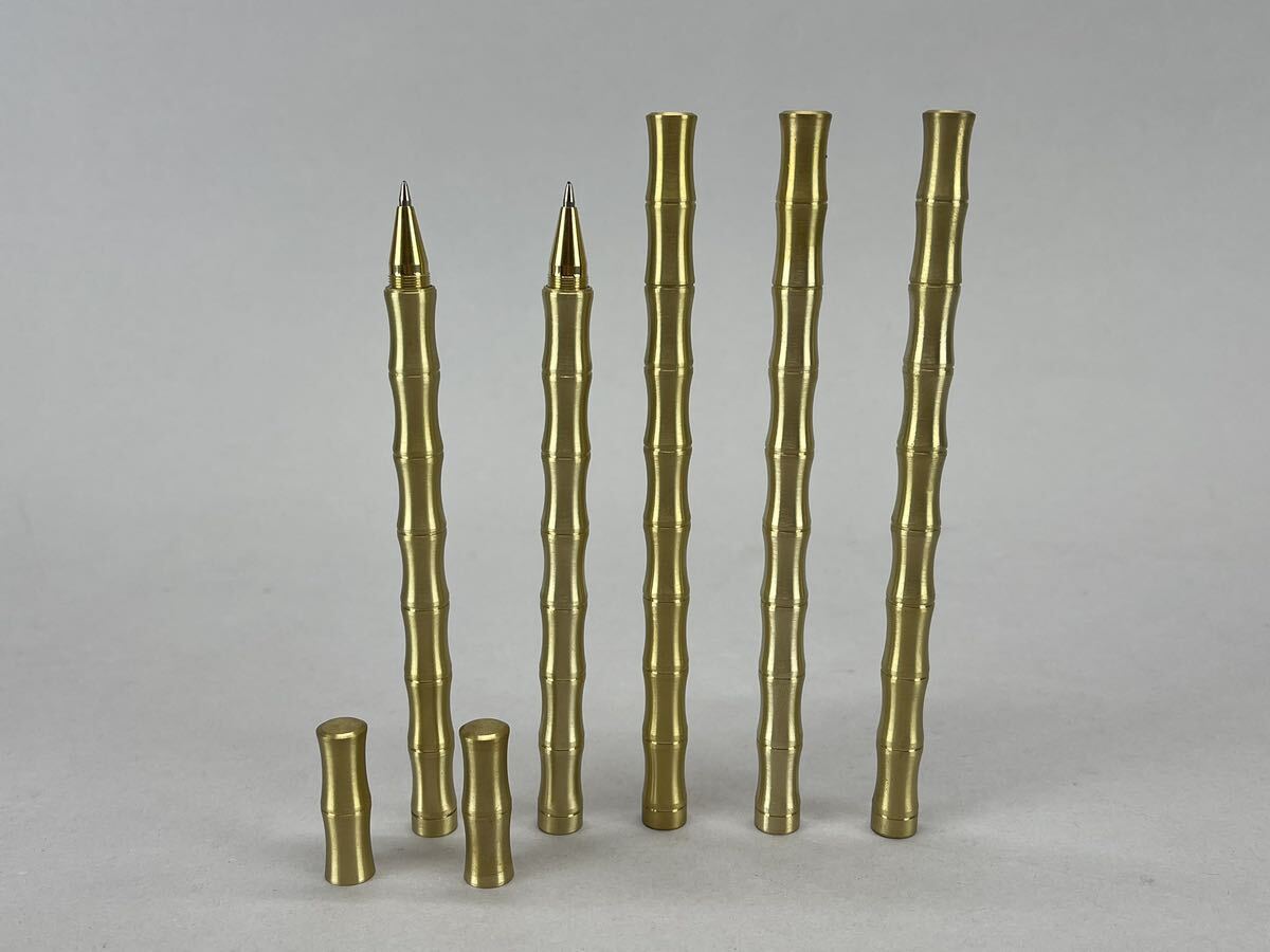 庄梅G679-60 銅製　竹型　ボールペン　5本　まとめて_画像2