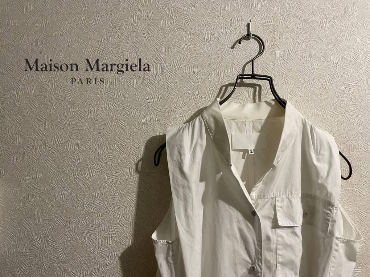 ◯ イタリア製 Maison Martin Margiela 1 スタンドカラー ノースリーブ シャツ / メゾン マルタン マルジェラ 白 36 Ladies #Sirchive