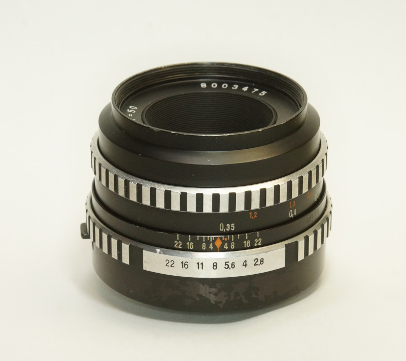 ドイツ製 Carl Zeiss Jena Tessar T 1:2.8 f=50 ゼブラ M42 845N-475 Q1 輸出仕様 aus JENA 2.8/50 絞込レバー 白文字_画像2