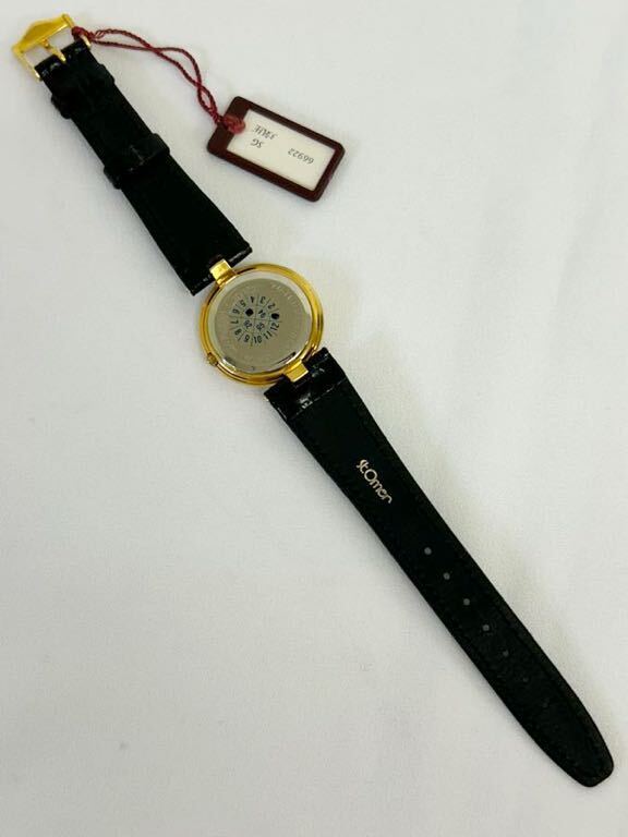 * genuine article / regular goods *St.Omer sun to mail wristwatch lady's black × Gold unused goods 