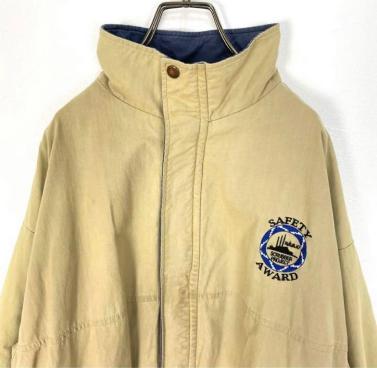 ヴィンテージ  海外古着 USA製 ワークジャケット 刺繍ロゴ アースカラー L