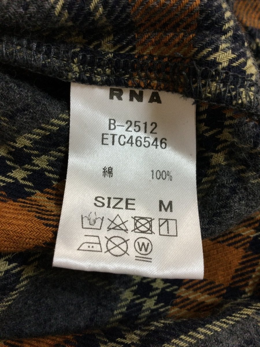 RNA check. flannel shirt gray . tea color. combination size M