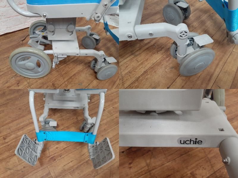 【現地引取可】 介護用品 uchie ウチエ くるくるチェアD U型シート シャワー車椅子 入浴介助 / 家財便Cランク (SGSS1000994)_画像8