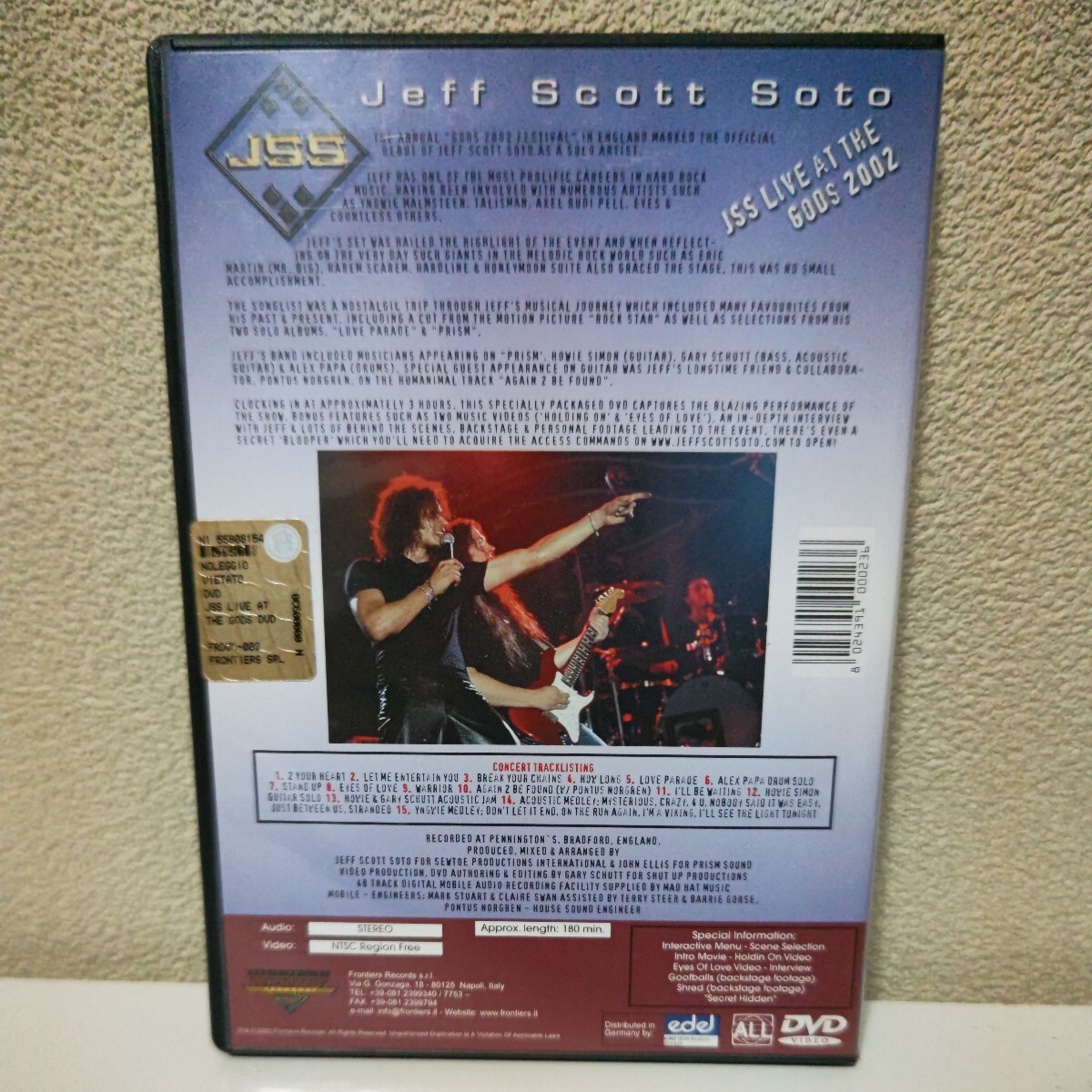 JEFF SCOTT SOTO/JSS Live at the Gods 2002 輸入盤DVD ジェフ・スコット・ソート_画像2