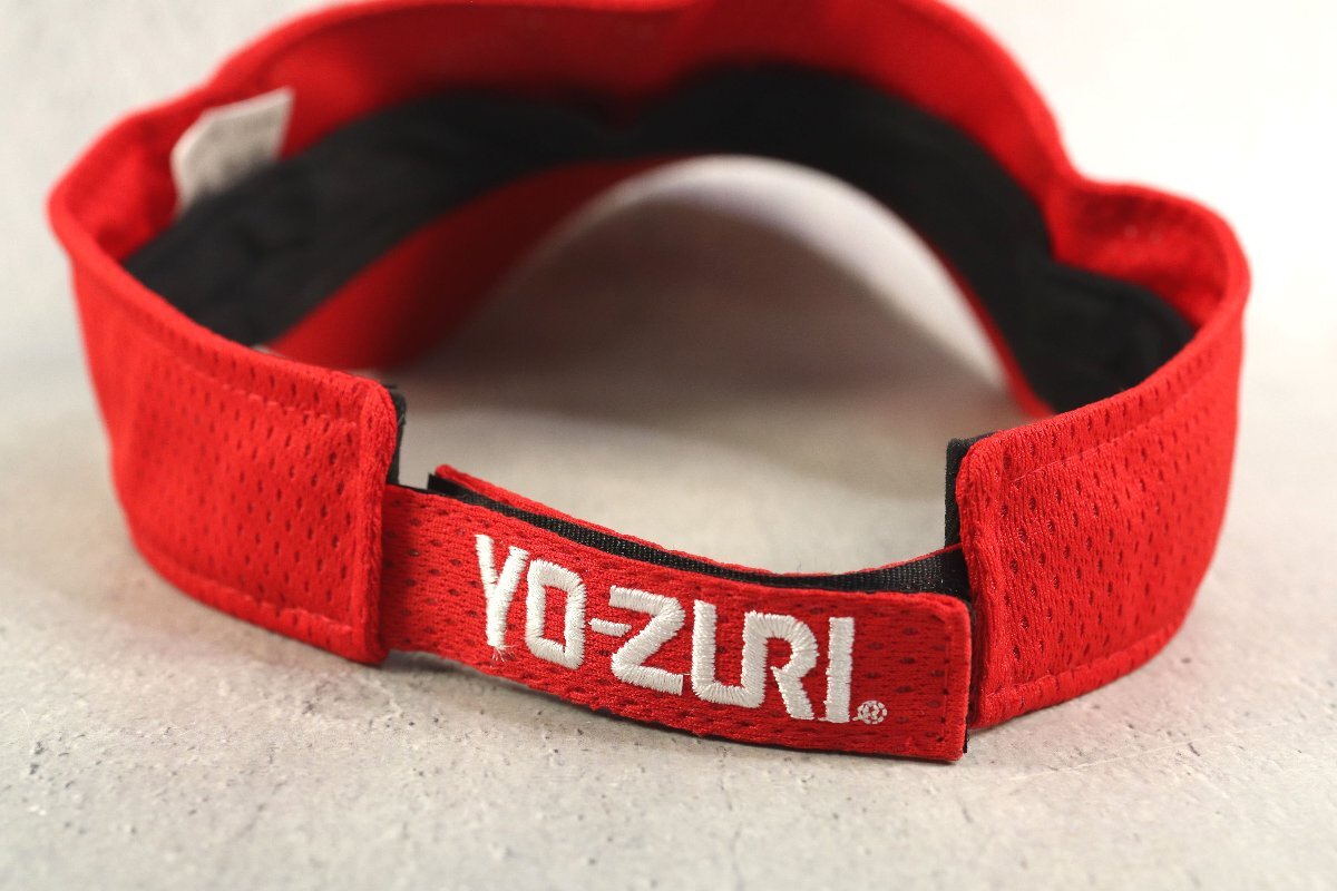 美品 YO-ZURI YZ サンバイザー キャップ 帽子 レッド ヨズリ 釣具 釣り具 T032の画像3