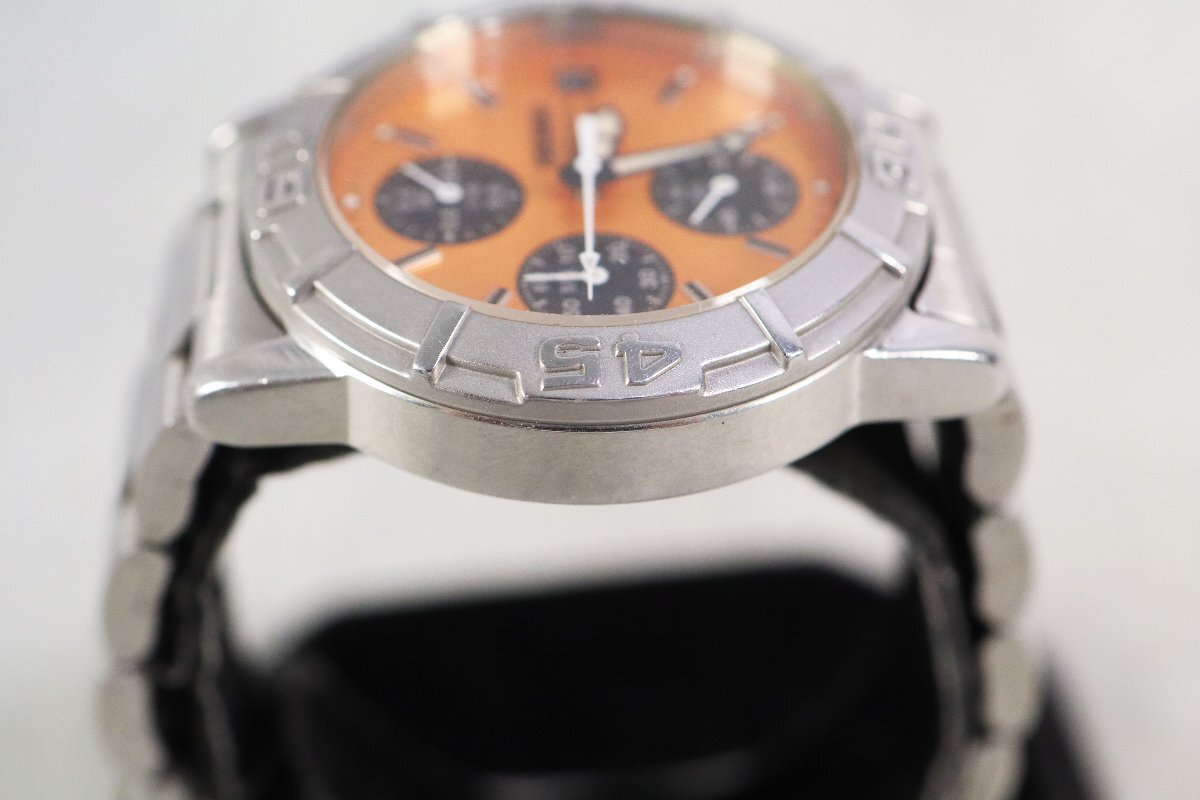 SEIKO V657-8060 セイコー クロノグラフ オレンジ文字盤 メンズ 時計 腕時計_画像3