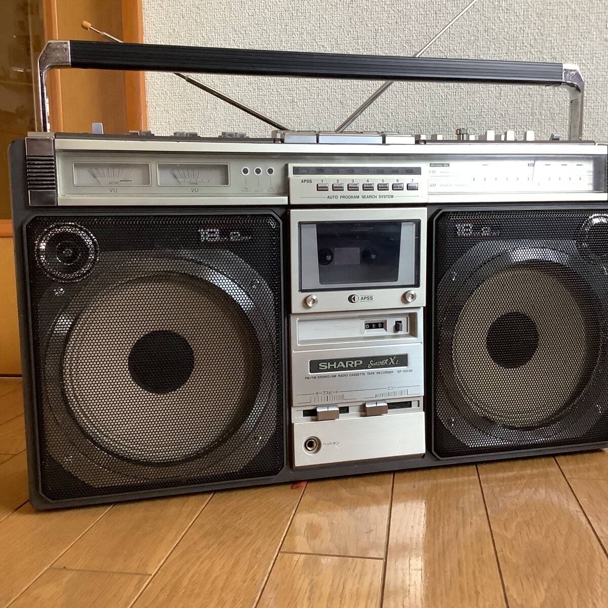 ★SHARPシャープ大型ラジカセ ＧＦ－５０５ＳＢ ラジオAM/FM／カセット／外部入力動作品★の画像9