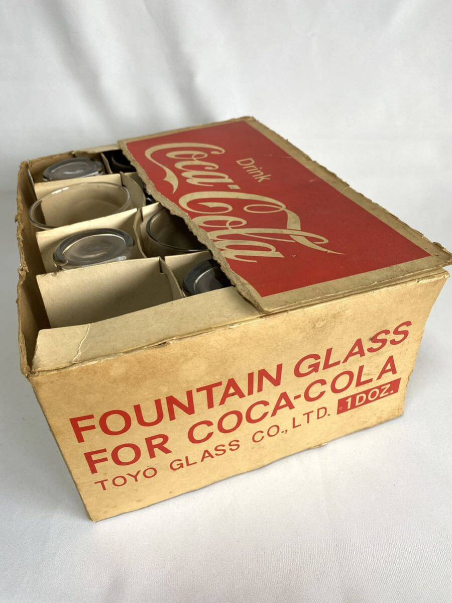 FOUNTAIN GLASS FOR COCA-COLA/コカ・コーラ　昭和レトロ グラス 11コ　セット(未使用品)_画像1