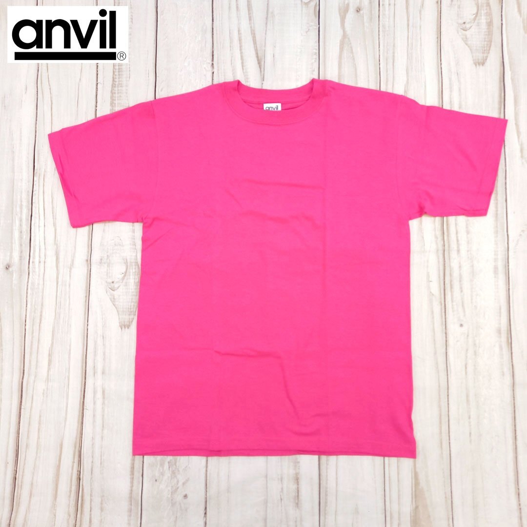 【OUTLET】anvil アンビル アンヴィル 無地 半袖 Tシャツ 青ラベル ヘビーウェイト ピンク_画像1