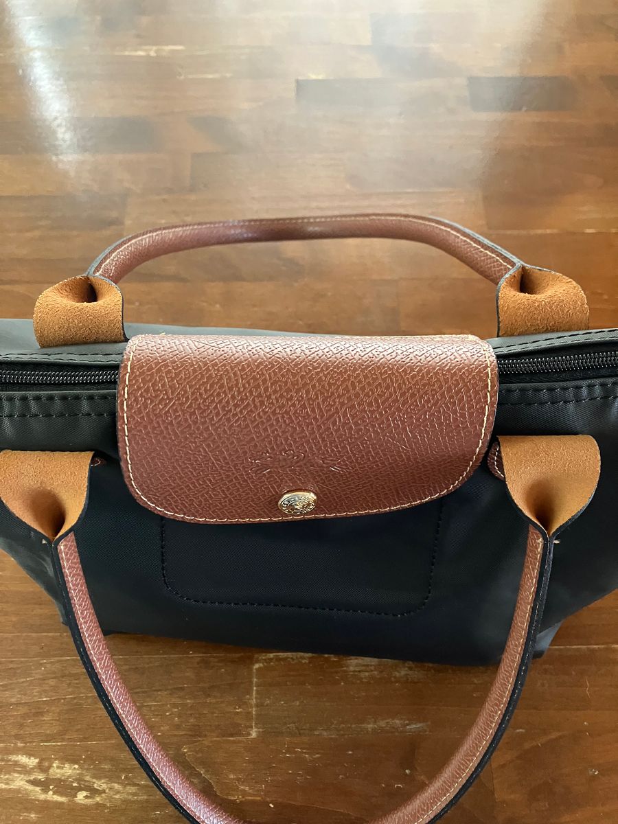 ロンシャン　プリアージュ　M　ダークグレー　美品　 LONGCHAMP