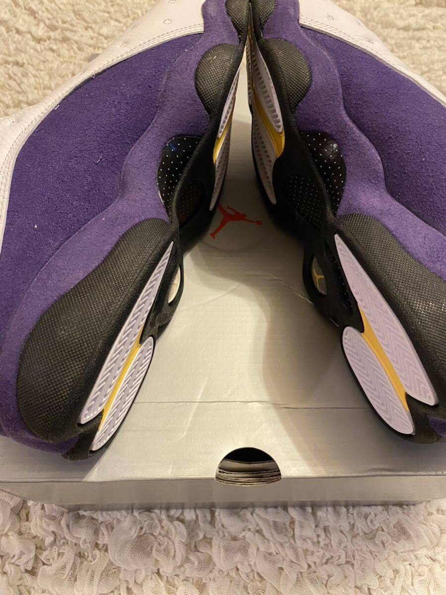 【1円スタート】 NIKE AIR JORDAN 13 RETRO LAKERS 28.5cm US 10.5 ナイキ エアジョーダン13 レイカーズ 新品 黒タグ プレ値の画像8