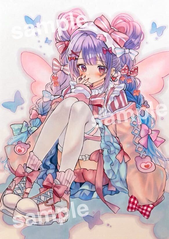 手描きイラスト　オリジナル　ribbon fairy☆　同人　A4 _画像2