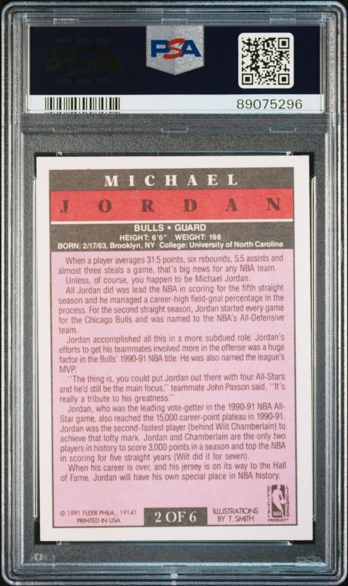 1991 Fleer PRO−VISSIONNSMichael Jordan PSA鑑定: PSA-9超美品 マイケル・ジョーダン_画像4