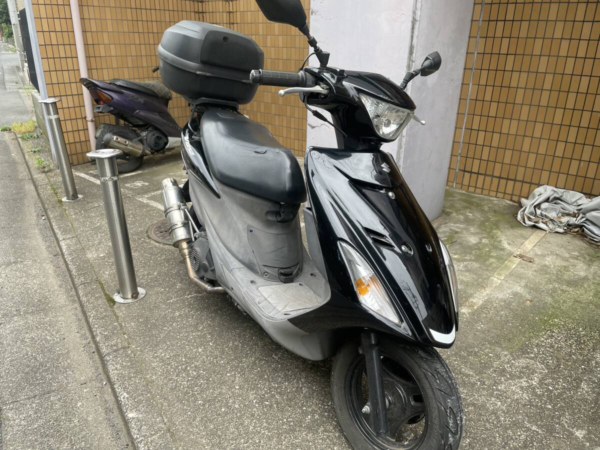 【個人出品】19000km弱 アドレスV125Sリミテッド CF4MA 自賠責3年付き 社外マフラー リアボックス 寒さ対策 盗難対策 神奈川 実働車の画像2