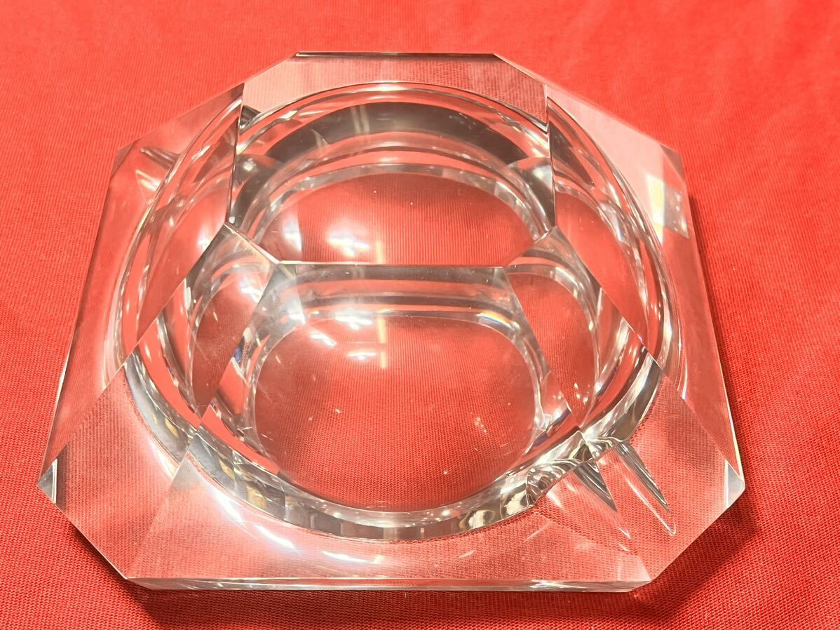 灰皿 ガラス 当時物 Hoya クリスタル 15×15×6cm 未使用品_画像4