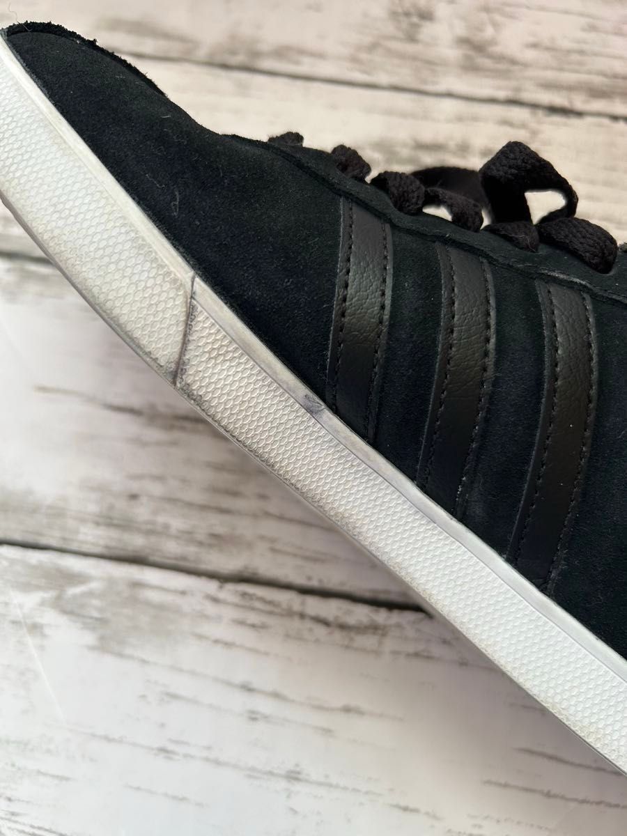 美品 adidas スニーカー 24.5cm  ブラック　スェード調