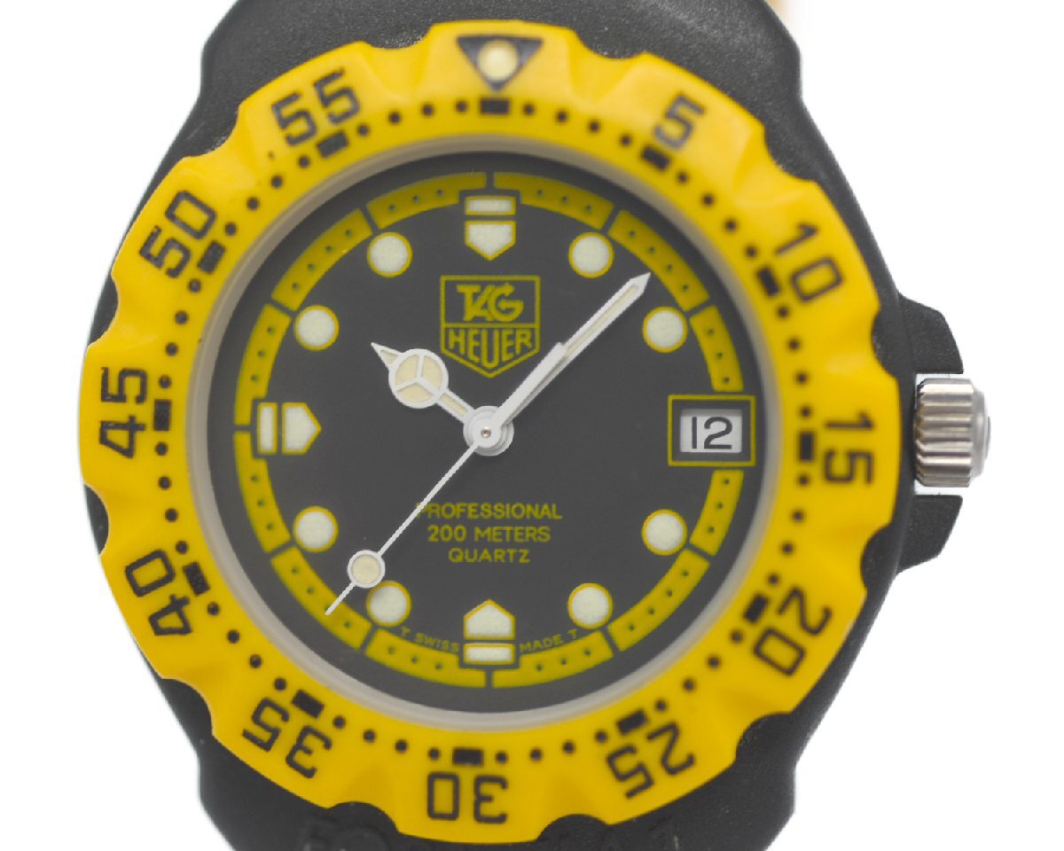 [レアカラー] 稼働品【TAG Heuer】タグホイヤー フォーミュラ1 メンズ 380.513/1 ブラック イエロー カラー クォーツ 動作OK 中古品の画像2