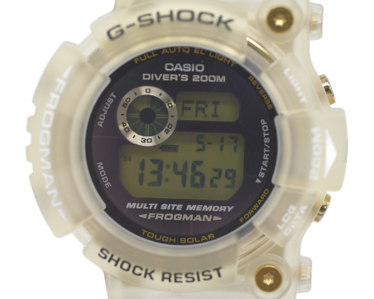 [未使用品(美品)] 稼働品【CASIO】カシオ G-SHOCK GW-225E-7JF 25周年記念モデル FROGMAN グロリアスゴールド 専用箱 レア品 未使用品_画像2