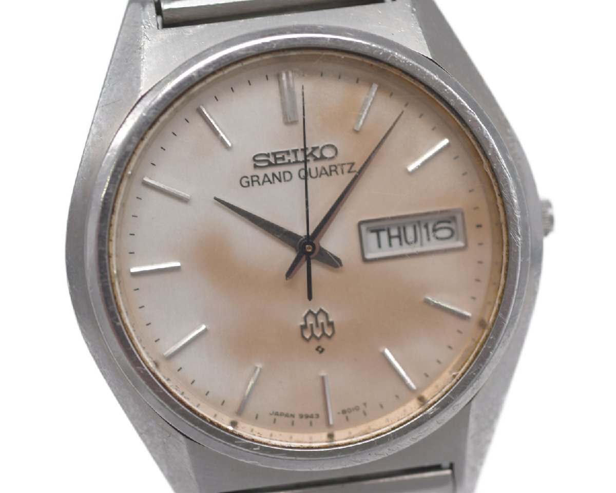 [中古品] 稼働品【SEIKO】セイコー GRAND QUARTZ グランドクォーツ 9943-8010 デイデイト メンズ 純正ブレス 中古品 ヴィンテージ 中古品_画像3