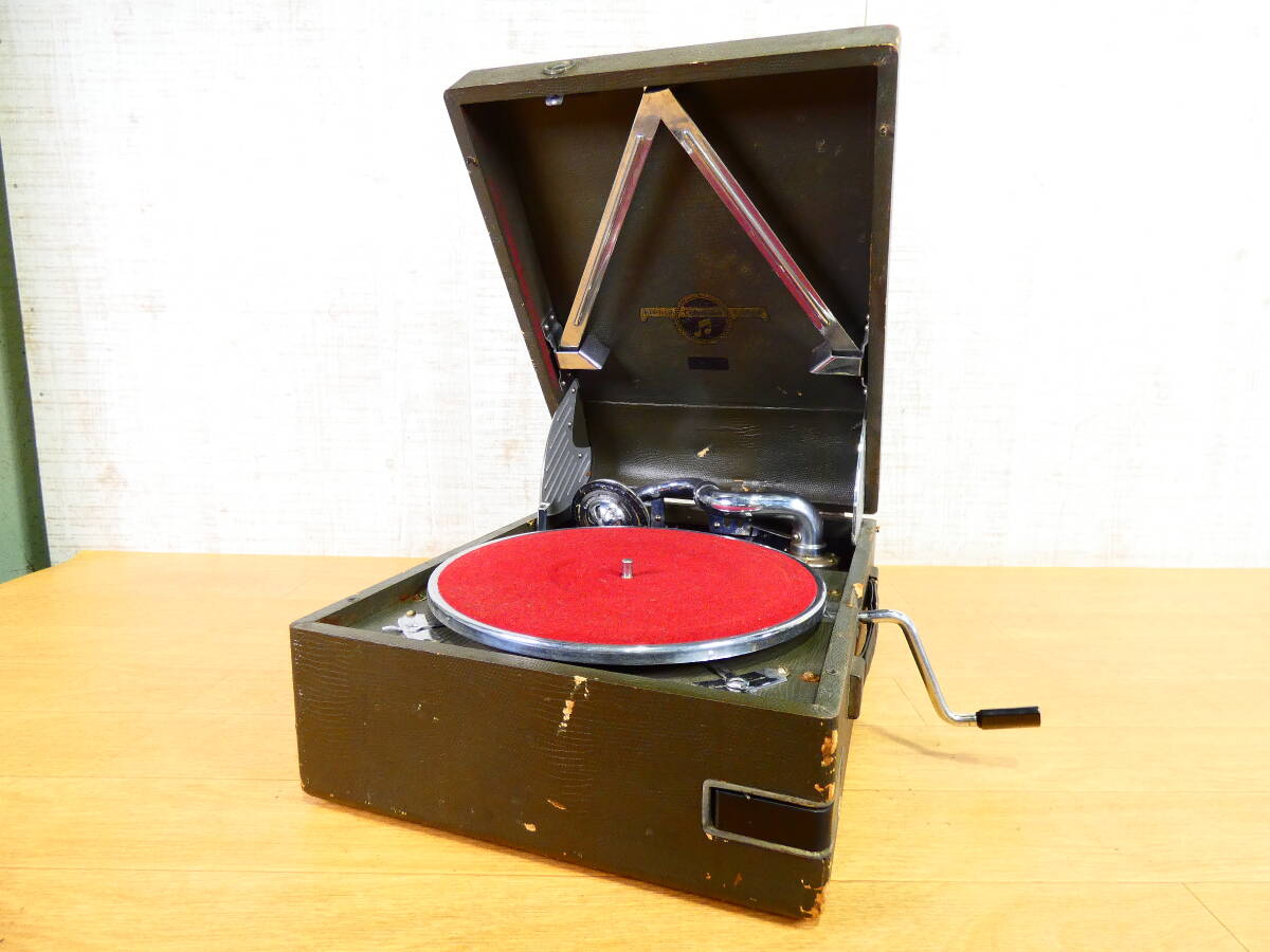 S) Columbia Colombia gramophone details unknown Viva tonal Grafonola hand turning sound equipment audio * Junk @100 (4)