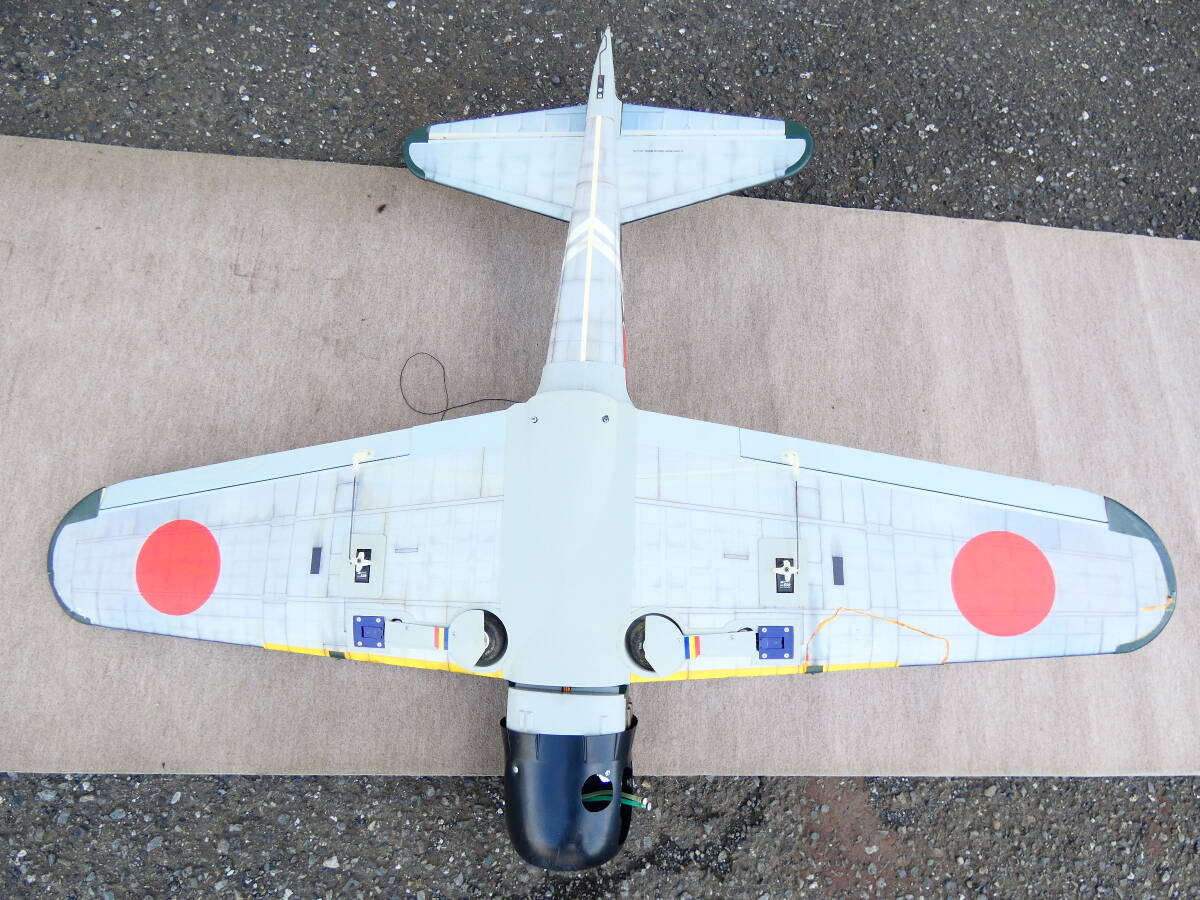 (S)◎ジャンク OK模型 ラジコン 超大型飛行模型 戦闘機 零式艦上戦闘機五二型 完成品 全長約110cm/翼長約140cm パーツ取りに ＠260(5)_画像7