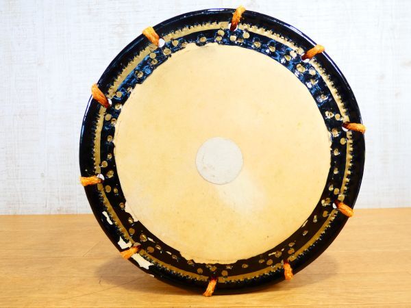 S) Japanese drum . futoshi hand drum tighten futoshi hand drum diameter approximately 34.5cm flat futoshi hand drum traditional Japanese musical instrument percussion instruments tradition musical instruments futoshi hand drum ④ @100(5)