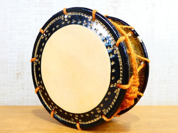 S) Japanese drum . futoshi hand drum tighten futoshi hand drum diameter approximately 34.5cm flat futoshi hand drum traditional Japanese musical instrument percussion instruments tradition musical instruments futoshi hand drum ④ @100(5)