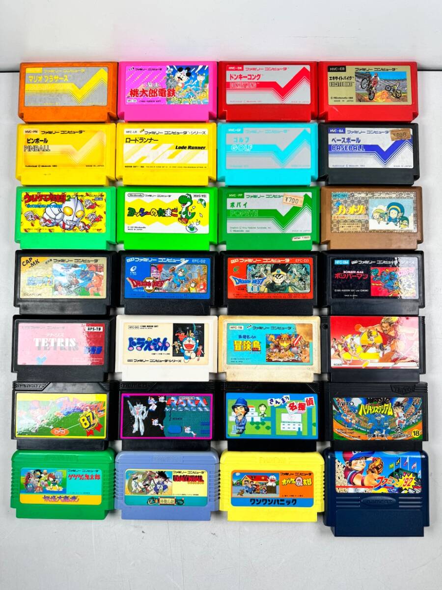 ♪【中古】Nintendo ファミリーコンピュータ ソフト 28本 まとめ ダブりなし 任天堂 ファミコン カセット 動作未確認 ジャンク ＠60(4)の画像1