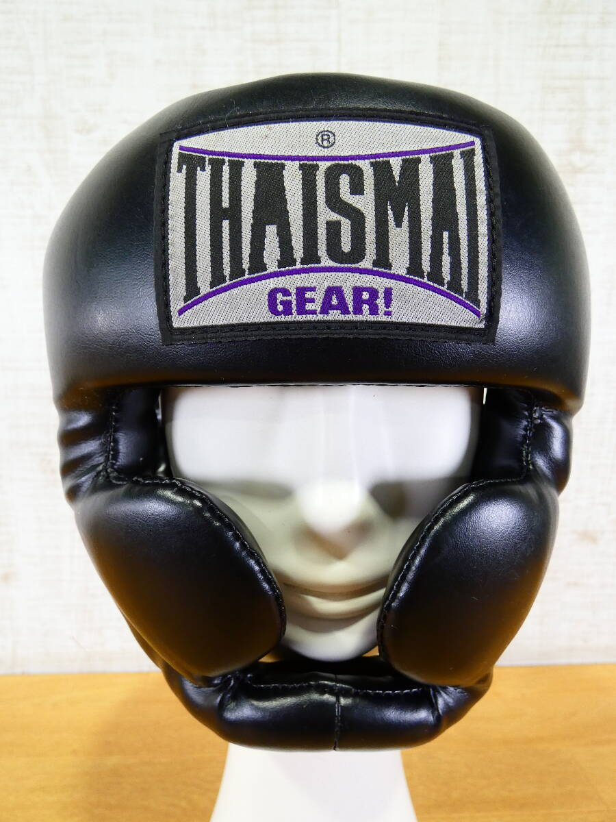 * with translation THAISMAI boxing headgear black M size combative sports / kickboxing /me Thai etc. @80