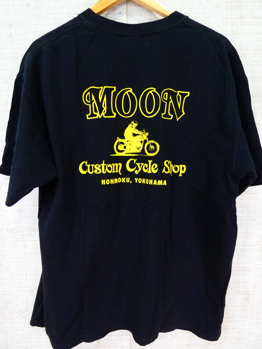 ☆ MOON Custom Cycle Shop ロゴTシャツ コットン XL ムーン カスタム サイクル ショップ ＠送料520円_画像2