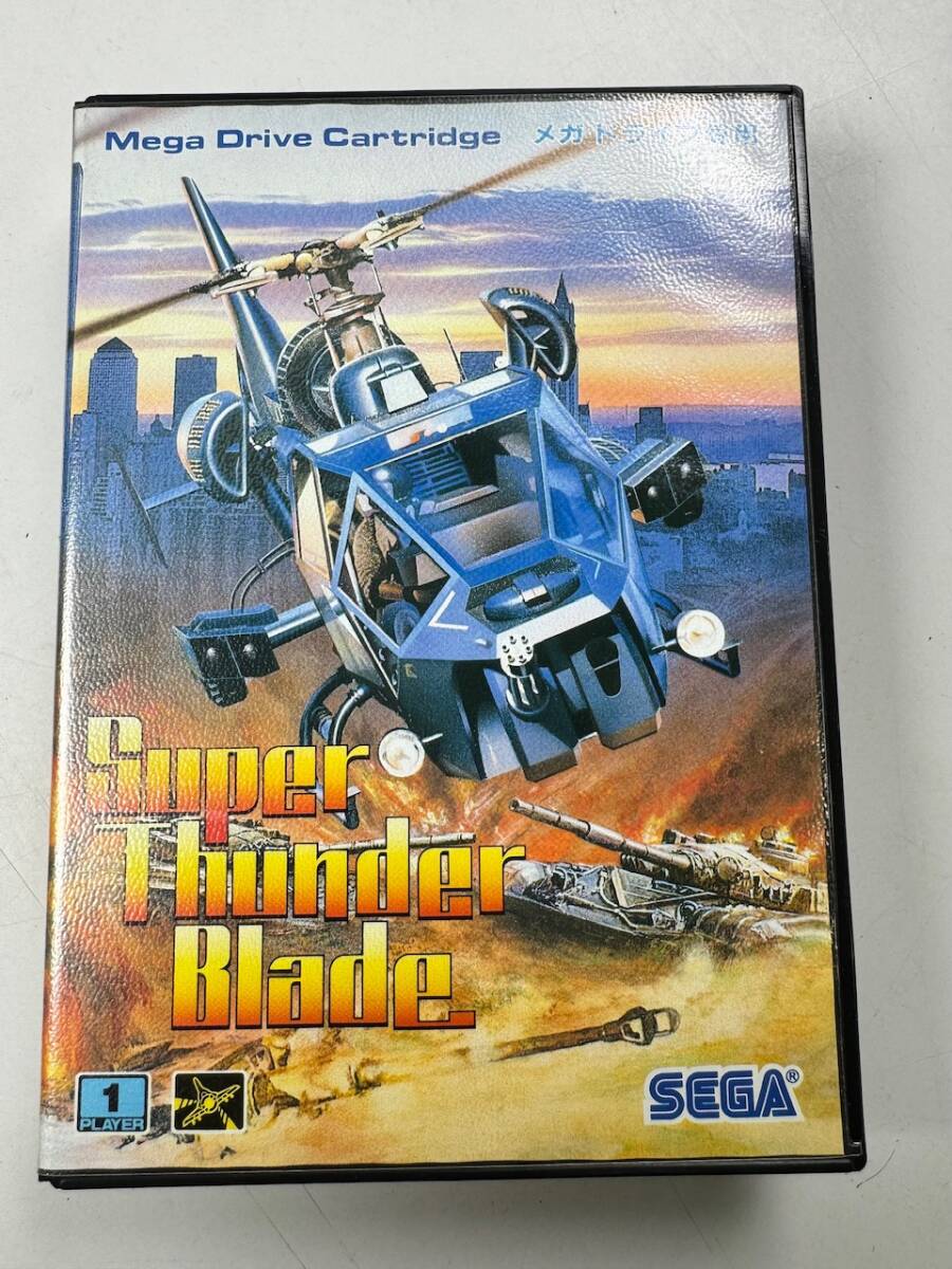 ![ used ]SEGA MEGA DRIVE box instructions attaching soft super Thunder blade Sega Mega Drive cassette operation not yet verification @ postage 520 jpy (5)