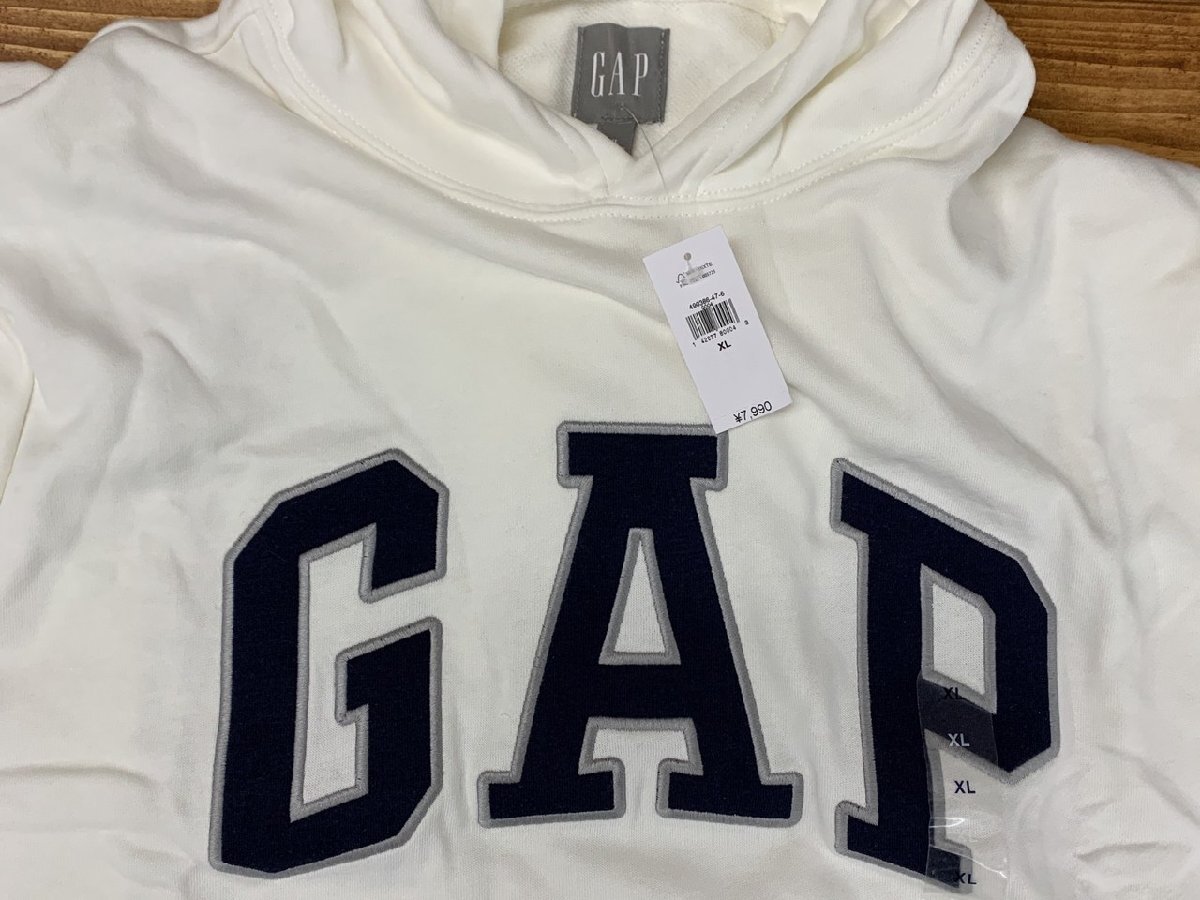 【YL-0177】未使用 GAP ギャップ アーチロゴ XL メンズ 男性 トレーナー ロゴ刺繍 定価7990円 オフホワイト 東京引取可【千円市場】_画像3