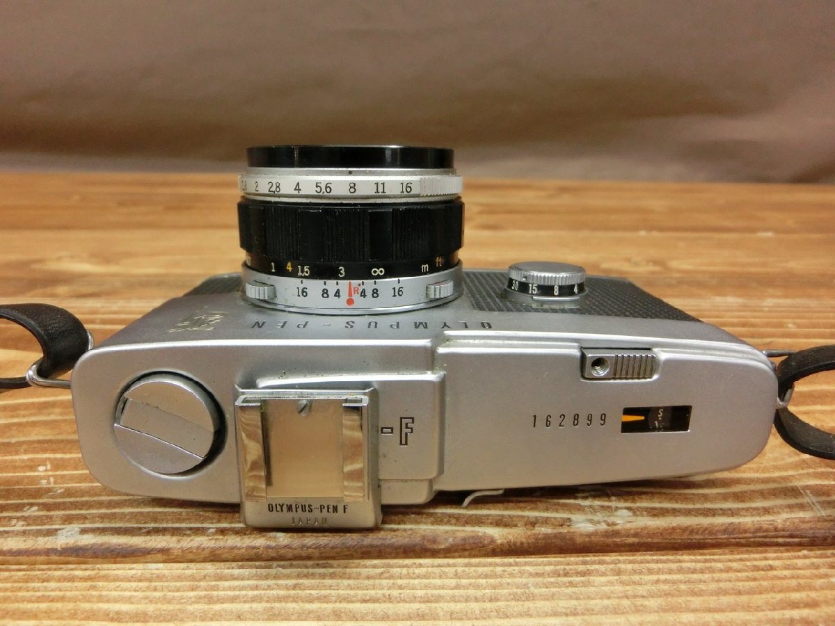 【HV-0380】レトロ OLYMPUS PEN-F F.Zuiko Auto-S 1:1.8 f=38mm オリンパス ペン フィルムカメラ ケース付 現状品 東京引取可【千円市場】_画像5