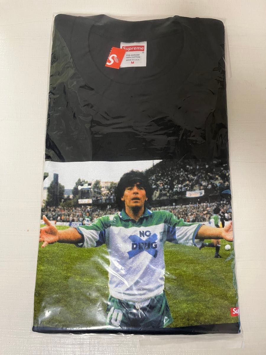 新品 Supreme Maradona Tee ,Black, Mサイズ, マラドーナ