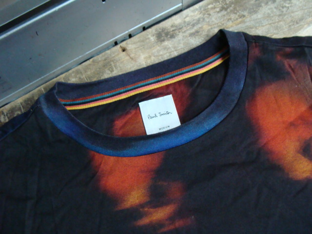 Paul Smith ポールスミス コットン 半袖Tシャツ 黒地染柄 (M)　　_画像4