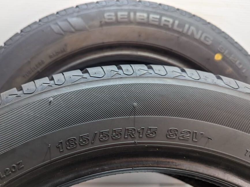  Saber ring (SEIBERLING) SL201#185/55R15 81H#2022 year made #4 pcs set # spew groove #C-65# Bridgestone company manufactured 