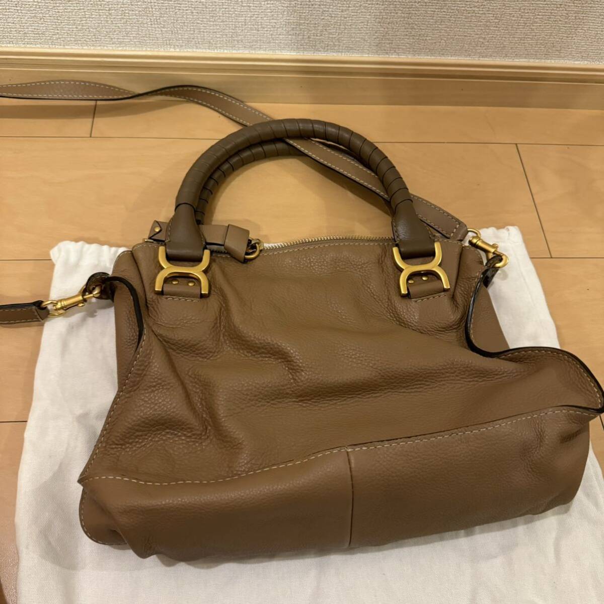 クロエ Chloe マーシー ハンドバッグ 2WAY ショルダーバッグ ハンドバッグ レザー ブラウン レディース 【中古】_画像3