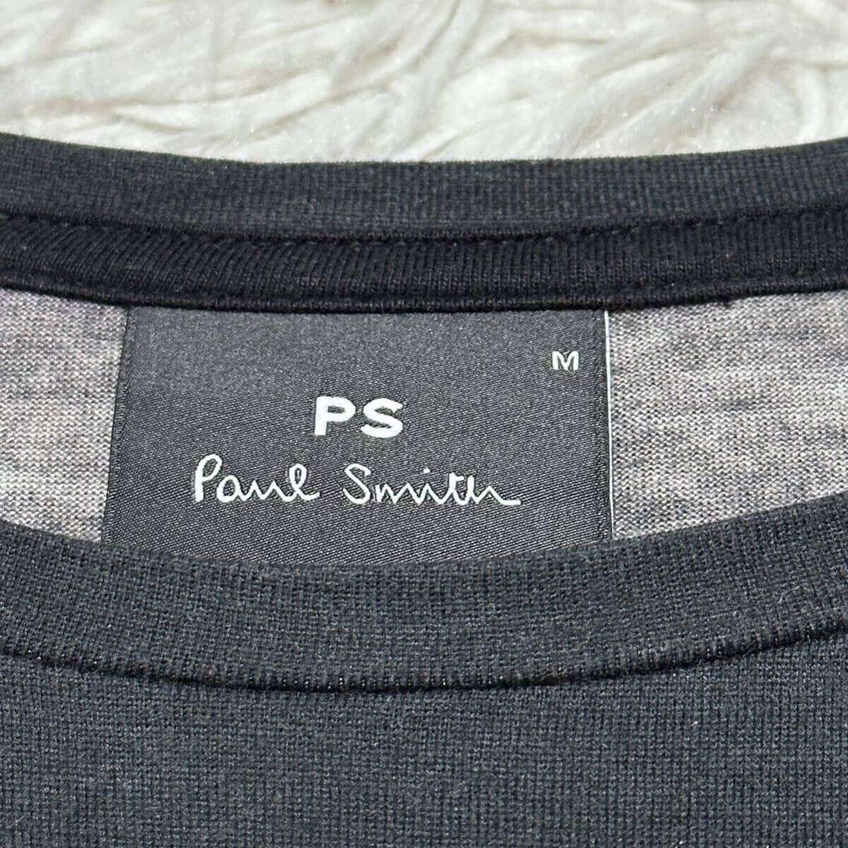 ポールスミス【圧巻のセンス】半袖Tシャツ スナップ　総柄Tシャツ Mサイズ　Paul Smith ブラック　高級感　1円スタート_画像5