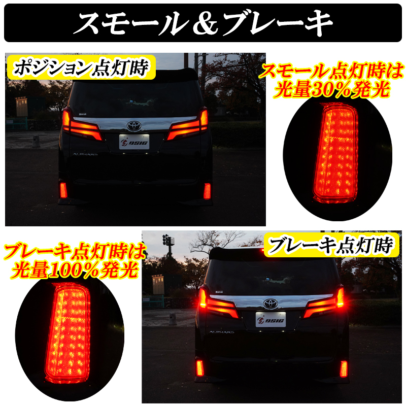 【ディーシック】アルファード ヴェルファイア 30系 前期 後期 LED リフレクター 反射板付き 車検対応 ポジションランプ ブレーキランプ_画像4