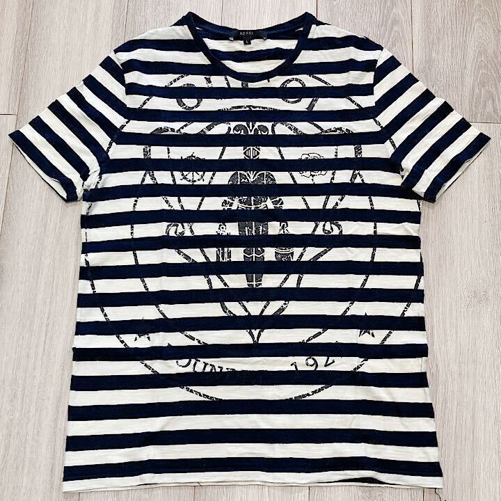 【極美品】グッチ GUCCI Tシャツ クレスト ボーダー 半袖 ホワイト ブラック 白 黒 カットソー L_画像2