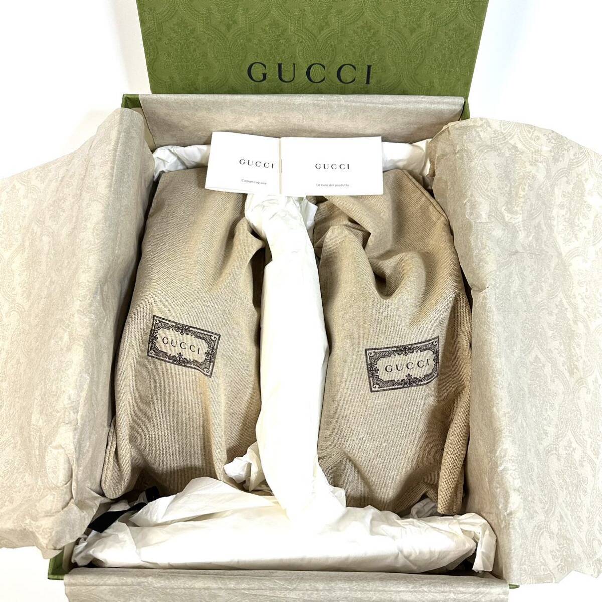 【未使用】GUCCI グッチ シェリー クロス ラバー スライド サンダル 11サイズ 29cm イタリア製 保存袋 保存箱 ギャランティカード付き_画像10