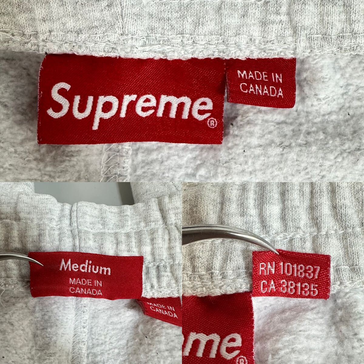 Supreme シュプリーム Small Box Sweatpant スモールボックス ロゴ スウェット パンツ アッシュ グレー Mサイズ カナダ製_画像9