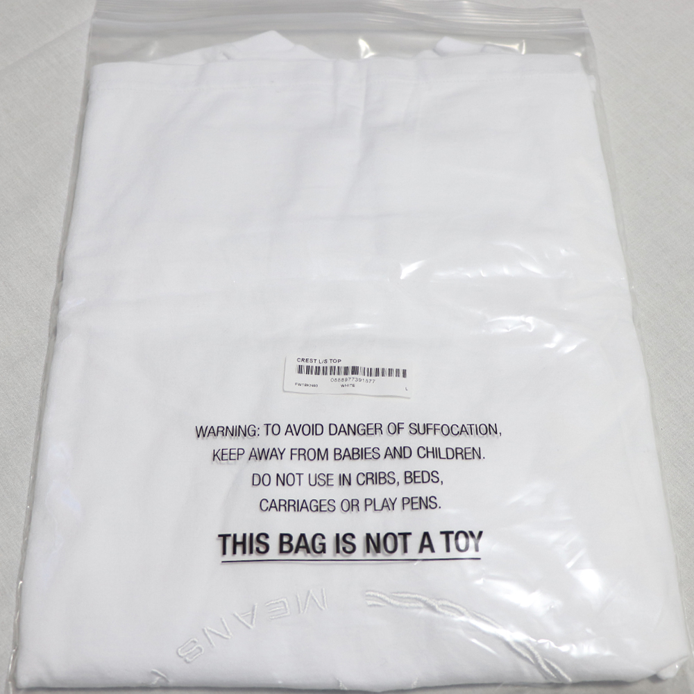 新品アメリカ オンライン購入のSUPREME シュプリーム Crest L/S Top ロングTシャツ 白L_画像6